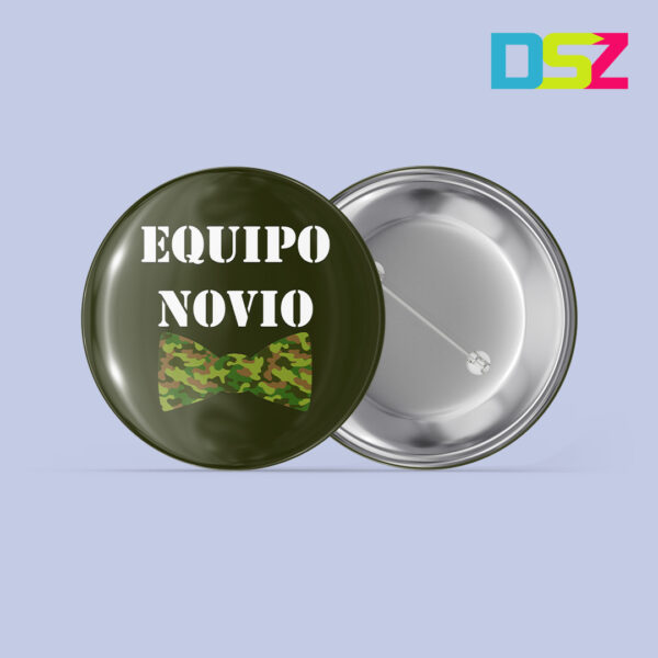 Chapa despedida de soltero modelo Equipo Novio camuflaje